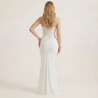 Women's Strapless Sequin Maxi Dress with Slim Fit
